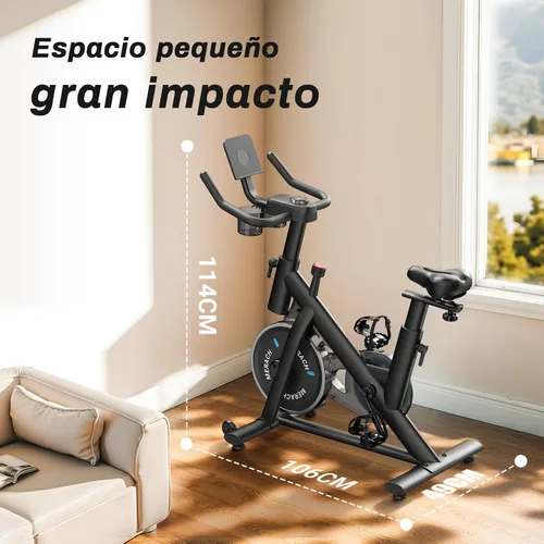 Vista 7 de Merach Exercise Bike for Home Gym, Low Noise Stationary Bike with Brake Pad, Indoor Workout Bike with Self-Developed App, Tablet Mount and Fitness