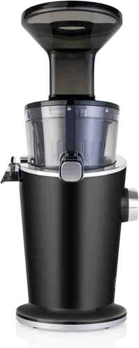 Vista 2 de Sana 848 Exprimidor vertical fácil de limpiar, baja velocidad, 43 RPM, silencioso, zanahorias, apio, hierba de trigo (negro mate)