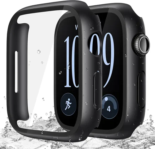 Vista 32 de Misxi Paquete de 2 fundas impermeables con botón diseñadas para Apple Watch Series 3 Series 2 de 38mm, funda rígida de policarbonato anticaídas