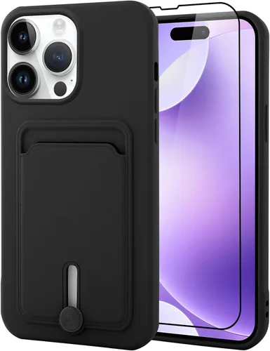 Vista 68 de MZELQ Cartera de TPU Compatible con Funda iPhone 12, Portarjetas Protección de Cámara Cubierta + Protector de Pantalla, Ranura Empujable para Niñas