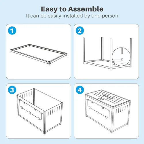 Vista 7 de BUCATSTATE Jaula de hámster de metal 2.0 – Hábitats para animales pequeños grandes apilables con acceso superior, fácil de ensamblar
