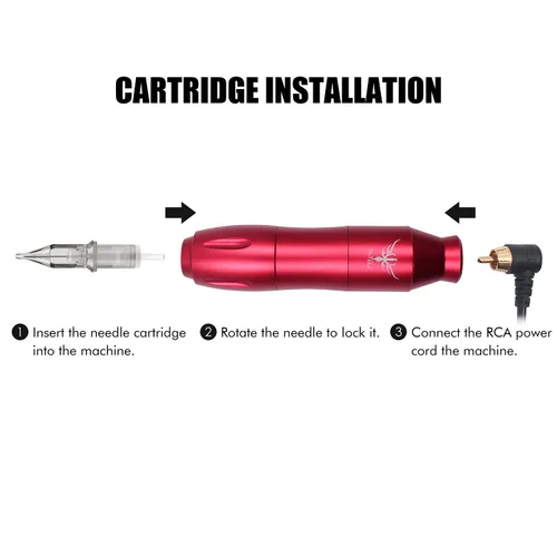 Vista 5 de TATELF Kit de bolígrafo rotativo para tatuaje, juego completo profesional de inicio de máquina con 40 agujas de cartucho, fuente de alimentación