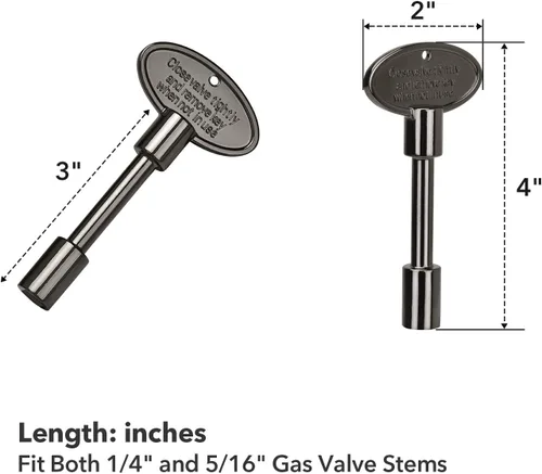 Vista 3 de Skyflame Kit de válvula de llave de gas recta de 1/2 pulgada para chimenea con brida y un par de llaves de 3 pulgadas