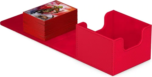 Vista 31 de Ultimate Guard Sidewinder 100+, caja de cubierta para 100 tarjetas TCG de doble manga, gris, cierre magnético y forro interior de microfibra para un
