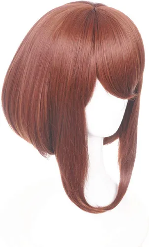 Vista 3 de ZeroGoo Anime Mha Bnha - Peluca para cosplay, incluye gorro de peluca y llavero para mujeres, hombres, adultos, disfraz de Halloween, Negro