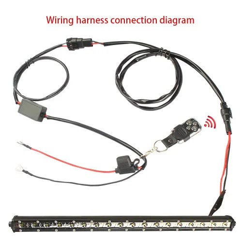 Vista 7 de Arnés de cableado de control remoto de barra de luz LED, kit de arnés de cableado de control remoto inalámbrico Jihe para barra de luz LED, luz