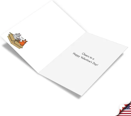 Vista 2 de NobleWorks Tarjeta de felicitación del día de San Valentín con sobre de 5 x 7 pulgadas para hombres, mujeres y parejas (1 tarjeta) caja de gato