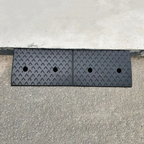 Vista 5 de MYOYAY Rampa de goma para bordillo de 2 pulgadas de elevación Rampa de umbral de goma resistente Rampa de acera para vehículos de 10 toneladas Rampa