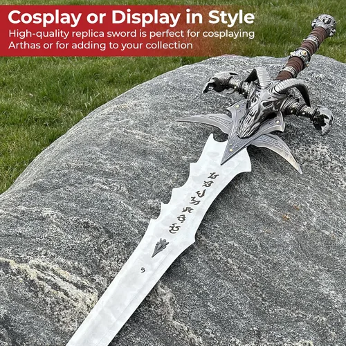 Vista 6 de MedievalDepot Frostmourne Lich King - Espada réplica de 47 pulgadas en total, con placa de visualización