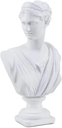 Vista 8 de Estatua clásica griega de busto de David Man de 11.8 pulgadas, escultura de resina grande de resina romana Apolo para decoración del hogar