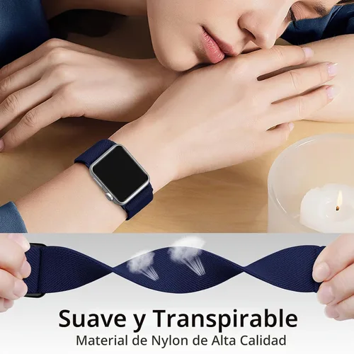 Vista 2 de DaQin Paquete de 3 bandas elásticas Solo Loop compatibles con Apple Watch para hombres de 49 mm, 46 mm, 45 mm, 44 mm, 42 mm, correa elástica