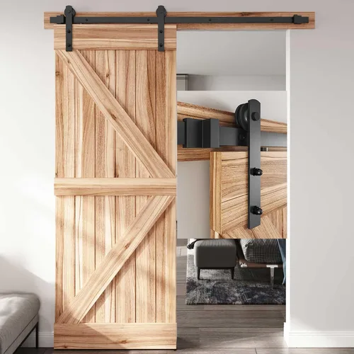 Vista 13 de EaseLife Kit de Rieles de Ferretería para Puerta Corrediza de Granero de Servicio Pesado de 4 Pies, Suave y Silencioso, Fácil de Instalar