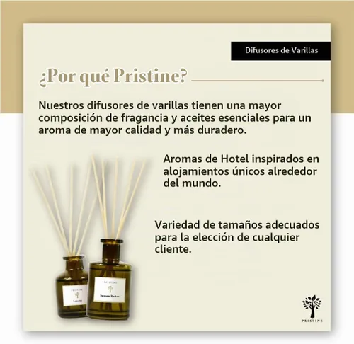 Vista 6 de PRISTINE Casa Particular/Inspired by Wyndham - Difusor de varillas para el hogar Rica mezcla de hojas de tabaco, juego de difusor de caña