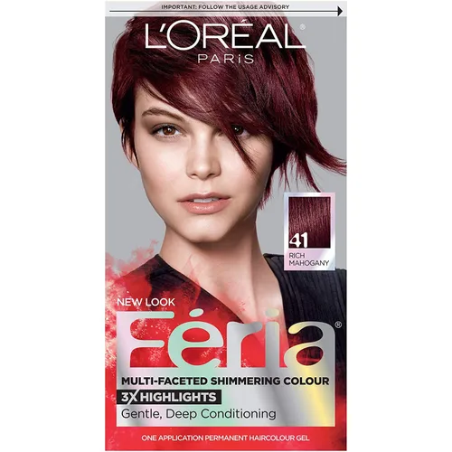 Vista 70 de L'Oreal Paris Feria - Tinte permanente brillante multifacético para el cabello, tinte de alta intensidad para reflejos 3X, 10 negro azabache