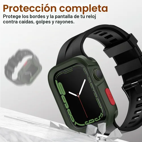 Vista 2 de Amizee 2 Pack Estuche Resistente Compatible con Apple Watch Serie 9/8/7 41mm SE 3/2/1 Serie 6/5/4 40mm, Funda Protectora Amortiguadora de TPU Blanda
