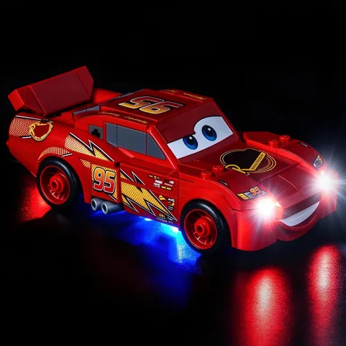 Vista 7 de Iluminación LED compatible con LEGO 77255 Lightning McQueen – Just Lights, kit de luz compatible con LEGO Speed Champions 77255, no incluido
