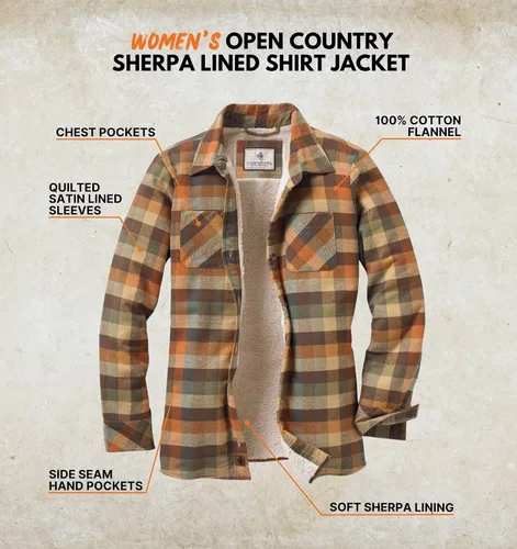 Vista 2 de Legendary Whitetails - Chaqueta de franela con forro de sherpa para mujer