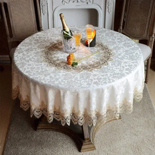 Vista 11 de ARTABLE Mantel redondo de encaje rústico macramé bordado manteles de mesa para cosecha, decoración de aparador, granja, cocina y hogar