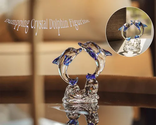 Vista 7 de H&D HYALINE & DORA Figura coleccionable de animales de cristal, pisapapeles, centro de mesa