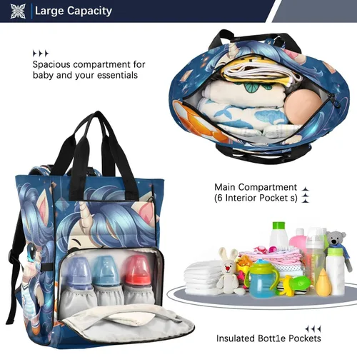 Vista 6 de Mochila de viaje con diseño de unicornio y fútbol de dibujos animados, mochila de viaje de gran capacidad, bolsas para mamá, para papá, mujeres