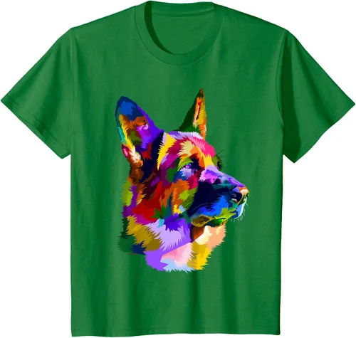 Vista 36 de Camiseta con retrato de pastor alemán para dueños de perros, Negro, S
