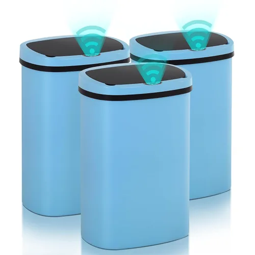 Vista 14 de Basurero de cocina con sensor de movimiento de 13 galones, cubo de basura con sensor automático de 50 L, cubo de basura inteligente con tapa