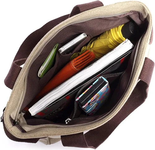Vista 6 de Myosotis510 Bolso de mano de lona para parejas con gatos