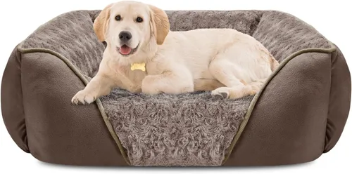 Vista 17 de INVENHO Cama para perros pequeños para perros medianos a grandes, rectangular, ortopédica, suave, relajante, duradera, con parte inferior