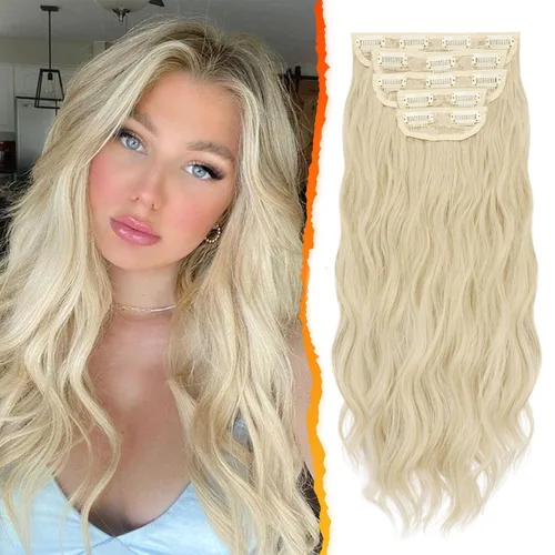 Vista 17 de BARSDAR Extensiones de cabello ondulado con clip negro marrón - 14 pulgadas, extensiones de cabello corto ondulado con clip para mujer - 5 piezas