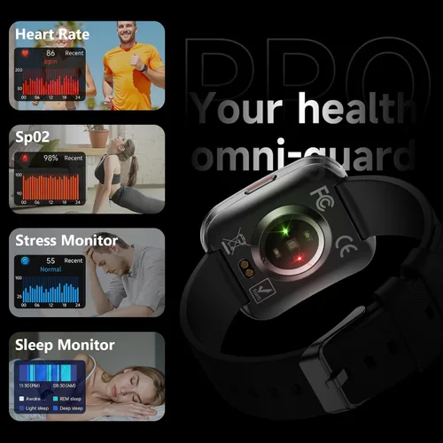 Vista 5 de Reloj inteligente para hombres y mujeres, llamadas Bluetooth, esfera AI, preguntas y respuestas AI, 1.85 pulgadas HD AMOLED reloj de fitness