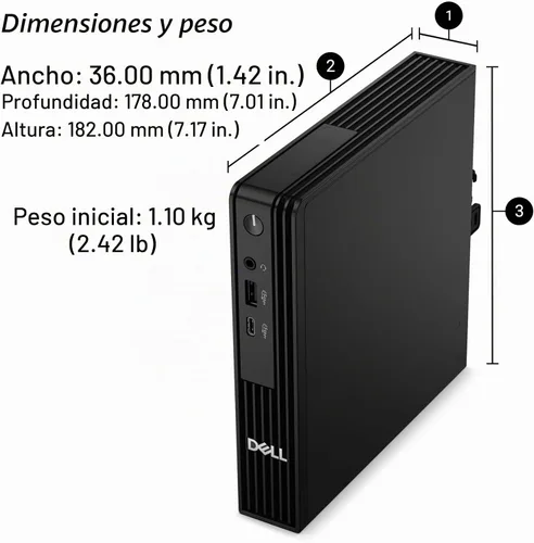 Vista 6 de Dell Mini PC Pro Micro (próxima generación OptiPlex 7000 MFF), 16 GB DDR5