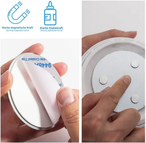 Vista 3 de Almohadillas adhesivas magnéticas para detector de humo 3 piezas Montura de fijación magnética para alarma de humo sin perforación Soporte magnético