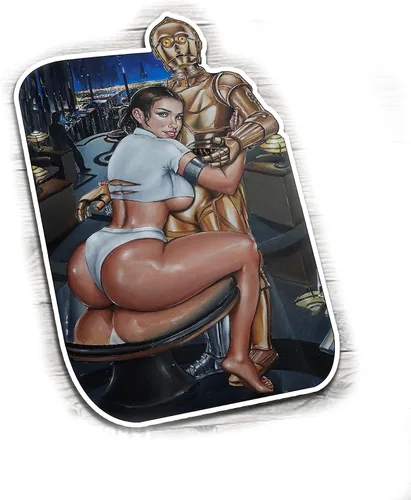 Vista 20 de Jeremy Worst pegatina de 10 cm "Arte adhesivo de Star Wars R2D2 Princesa Leia Pinup Regalos Señor Jedi Darth Vader Ayúdame Obi Uno cosas juguetes
