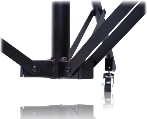 Vista 2 de GRIFFIN Soporte de micrófono con ruedas de 11 pies de alto (edición extendida Xheight) con brazo telescópico y base de trípode, soporte con ruedas