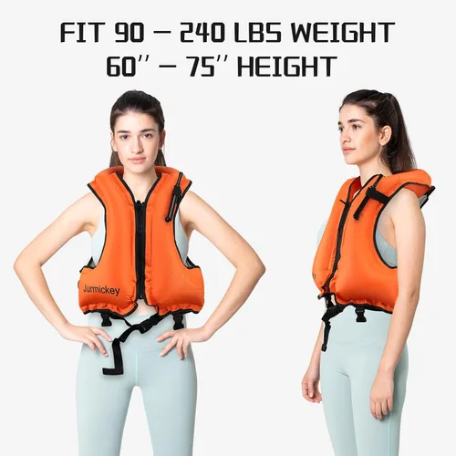 Vista 3 de Chaleco de esnórquel para adultos, chaleco inflable de esnórquel para hombres y mujeres, chaqueta de natación portátil y chaleco de flotabilidad