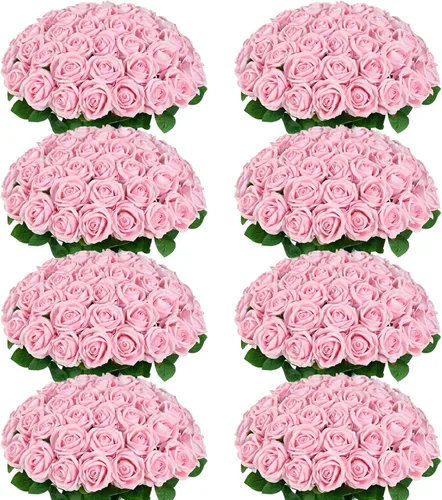 Vista 26 de 50 flores artificiales de rosas negras, ramo de rosas falsas de terciopelo