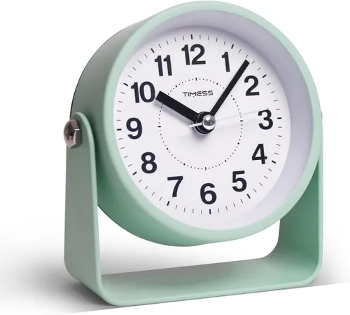 Vista 11 de TIMESS - Reloj despertador analógico con repetición y luz, silencioso sin tictac, color negro