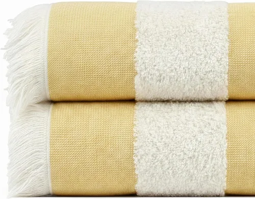 Vista 24 de Toalla de playa turca ligera, 100% algodón BCI, flecos crudos sin blanquear, certificado Oeko-TEX, absorbente, respetuosa con el medio ambiente, 36