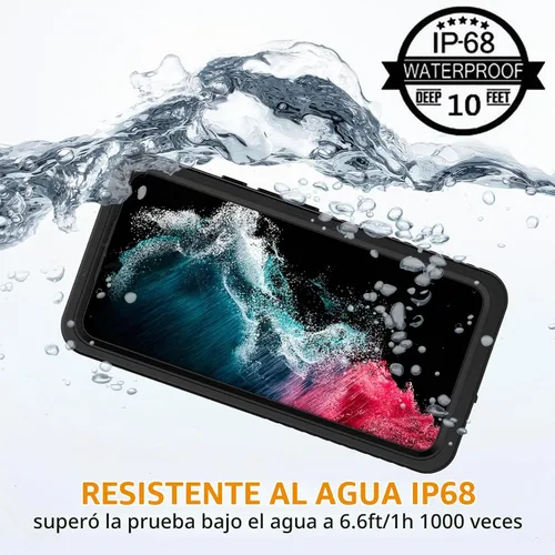 Vista 2 de YMCCOOL Funda impermeable para Samsung Galaxy S22, con protector de pantalla sensible integrado a prueba de golpes, resistente a prueba de golpes