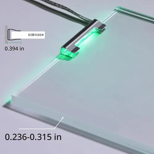Vista 6 de AIBOO Kit de iluminación LED para estante de vidrio para iluminación lateral trasera con cable flexible y clip con control remoto RF (8 luces, RGB)