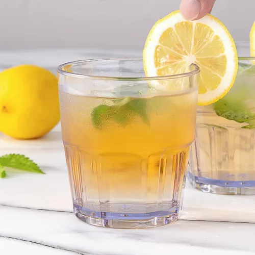 Vista 4 de Restaurantware Bev Tek - Juego de 50 vasos de plástico de 9 onzas resistentes a las roturas, vasos apilables de plástico transparente aptos