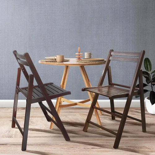 Vista 7 de Casual Home Juego de 2 sillas plegables de madera - Espresso