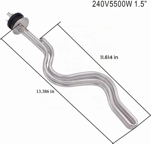Vista 7 de DERNORD Calentador de agua de inmersión de acero inoxidable con elemento calefactor de ondulación de triple abrazadera de 240 V 5500 W con enchufe