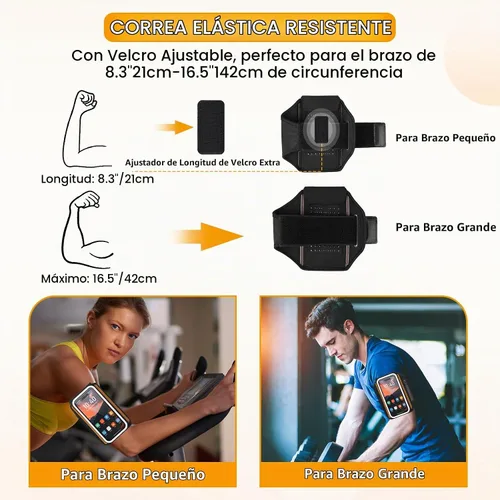 Vista 5 de Brazalete para correr para iPhone 15/14/13 Pro/Plus y Galaxy S20/S10, brazalete para teléfono celular de diseño 3D con bolsillo para auriculares