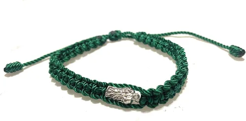 Vista 6 de Pulsera de hilo de San Judas Thaddeus verde Roja de hilo de San Judas Tadeo Cuentas de cristal No
