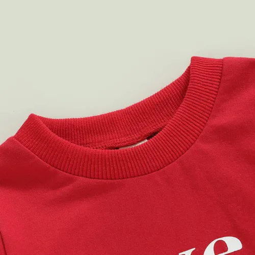 Vista 215 de Traje de San Valentín para bebé, niña, niño, traje de San Valentín, sudadera de manga larga con estampado de corazón