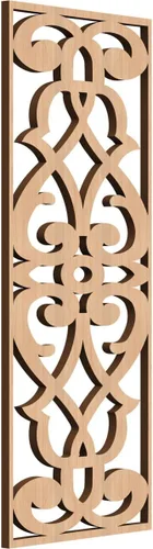 Vista 109 de 9 3/8"W x 24 3/8"H x 1/4"T Bellaire Decorativos Paneles de pared de madera calado, abedul
