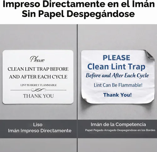 Vista 7 de Señal de trampa de pelusa limpia (imán de 4.75 x 3.5 pulgadas) - Productos Blanco