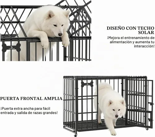 Vista 2 de Dosker - Jaula para perros XL de 42 pulgadas, de acero para interiores, a prueba de escapes