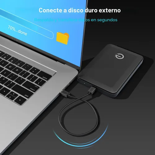 Vista 7 de Cable USB 3.0 Macho a Macho 1 pie, Cable USB a USB con Conector Chapado en Oro para Carcasas de Disco Duro, Reproductor de DVD, Enfriador de Laptop